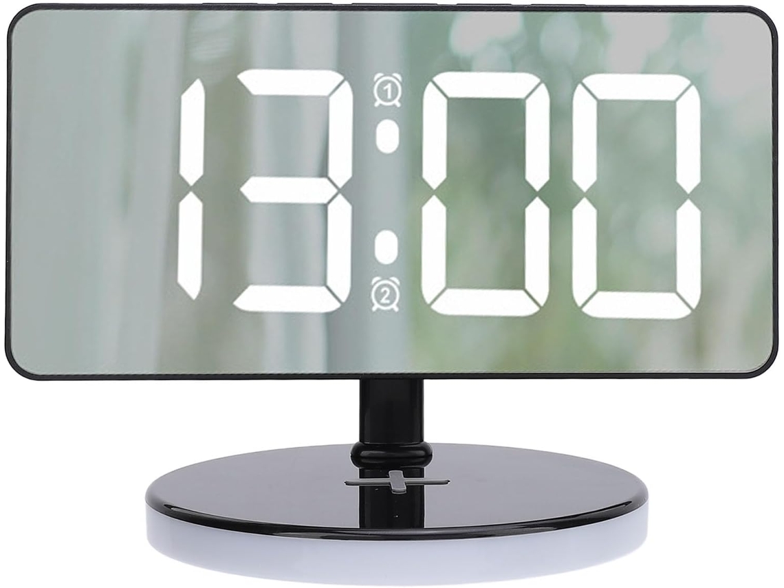 Despertador Led Moderno Para Mesa Ou Parede Com Visor De 7,3 Polegadas, Espelho Acrílico, Luz Noturn Gokoco