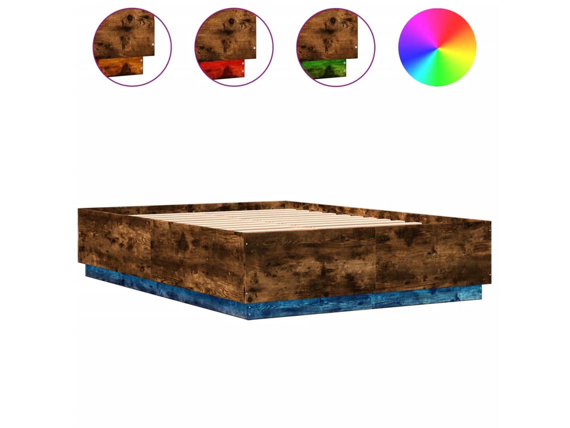 Bed Frame, Bed Frames Vidaxl Marrom Madeira Processada (140 X 200 Cm)