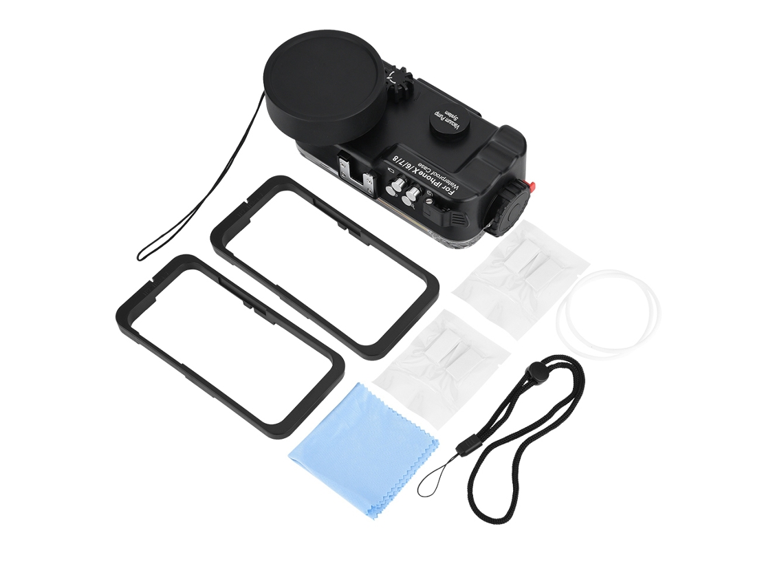 Capa de mergulho com fisheye EOOCOO, à prova d'água 60m, conexão Bluetooth
