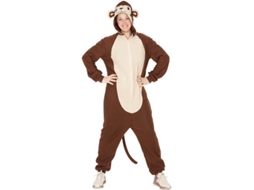 Fato de macaco com capuz e cauda para adulto