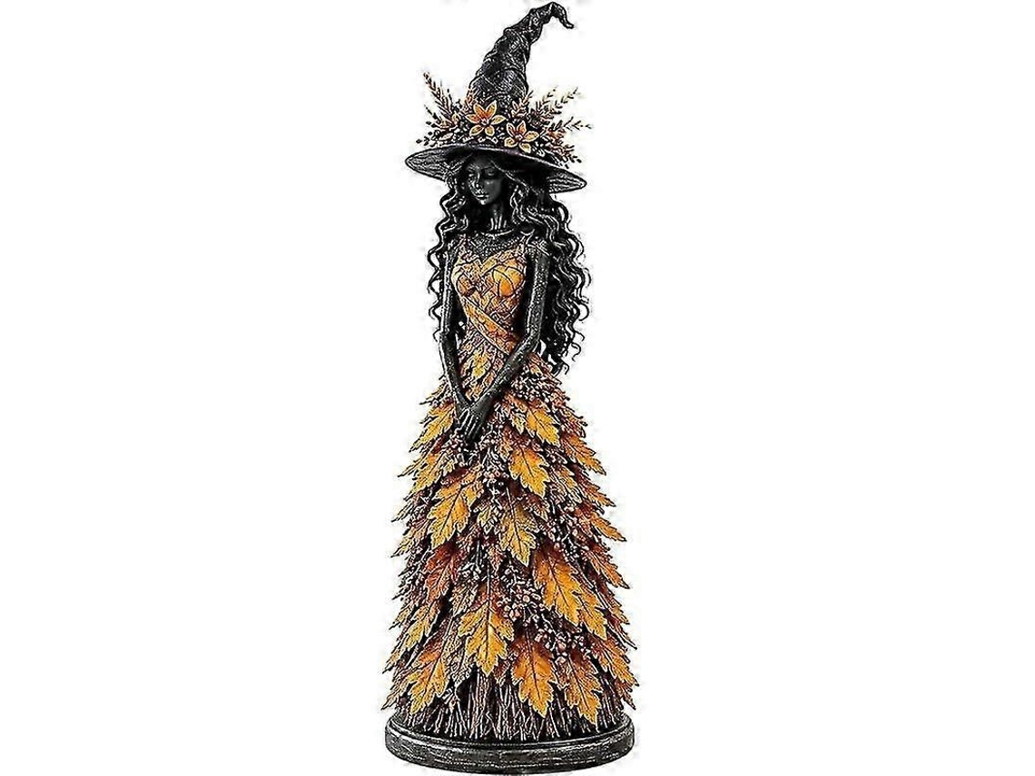 Estátua De Bruxa De Outono Encantado De Halloween, Resina, 12 Polegadas, Decoração Para Casac