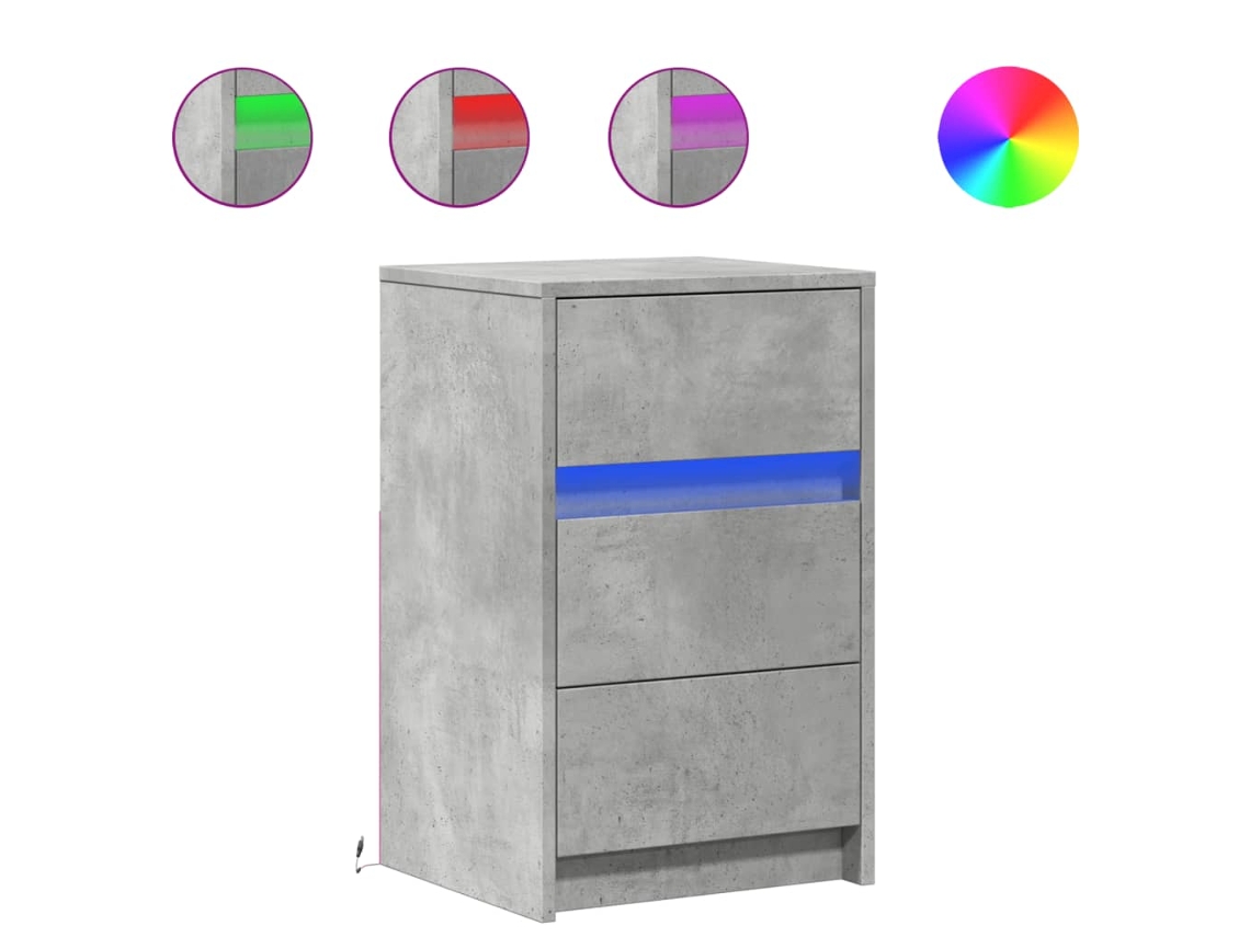 Bedside Cabinet, Bedside Cabinets Vidaxl Cinzeto Madeira Processada (n/a)