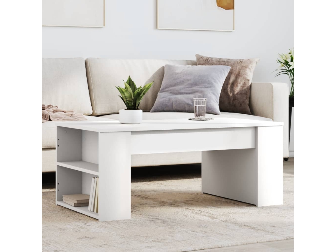 Vidaxl Mesa De Centro 102x55x42 Cm Derivados De Madeira Branco