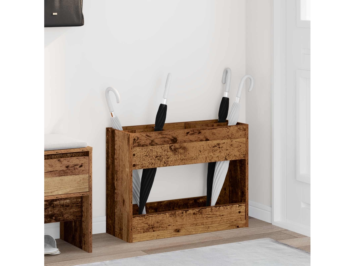 Vidaxl Suporte De Guarda-sol Madeira Antiga 65 X 24 X 50 Cm