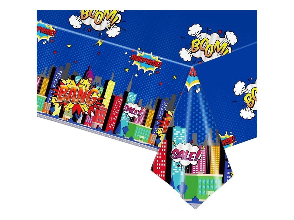 2026 mantel de Plástico para Festa de Super heróis, 2 Peças, 54x108 Polegadas, Cor Azul, Descartável