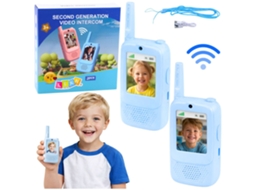 Walkie talkies Infantis, Pacote com 2, com Chamada de Vídeo, Alcance de 300 M, Usb c, Azul AQUAFORGE