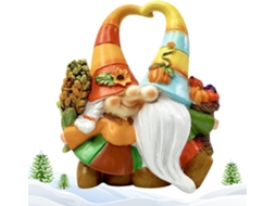 Estatuetas De Gnomos De Outono | Ornamentos Sazonais Em Resina Para Decoração