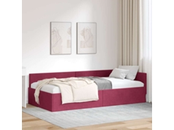 Vidaxl Estrutura De Cama De Canto Vinho Vermelho 80 Cm X 200 Cm Veludo