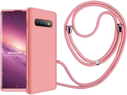 Capa Samsung S10 Plus Slim Armor 360º com Fita Rosa