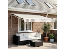 Vidaxl Toldo Retrátil Elétrico Cinza Claro E Branco 3 X 2,5 M