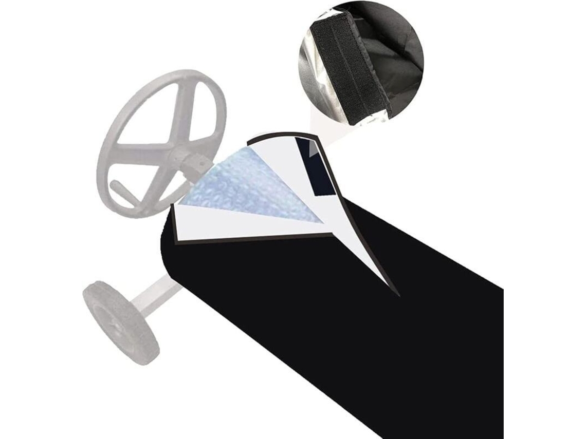 Capa protetora de piscina de têxtil impermeável 490x96cm, preta | S/MARCA