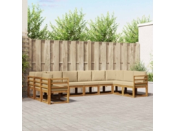 Vidaxl Conjunto De Sofás Para Exterior 10 Unid. Natural E Bege