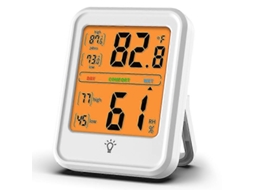 Termômetro E Higrômetro Portátil Eletrônico Digital Para Ambientes Internos, Elegante E Branco. Nostalgia88