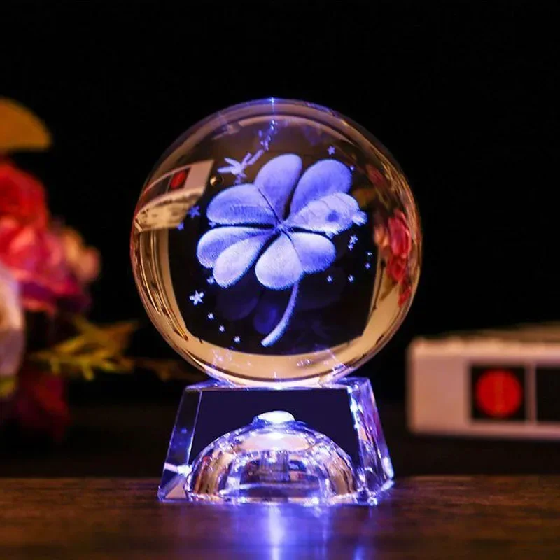 Bola de Cristal Led, Bola de Vidro 3d, Decoração para Casa, Enfeite para Presente de Dia Dos Namorados. MDUG