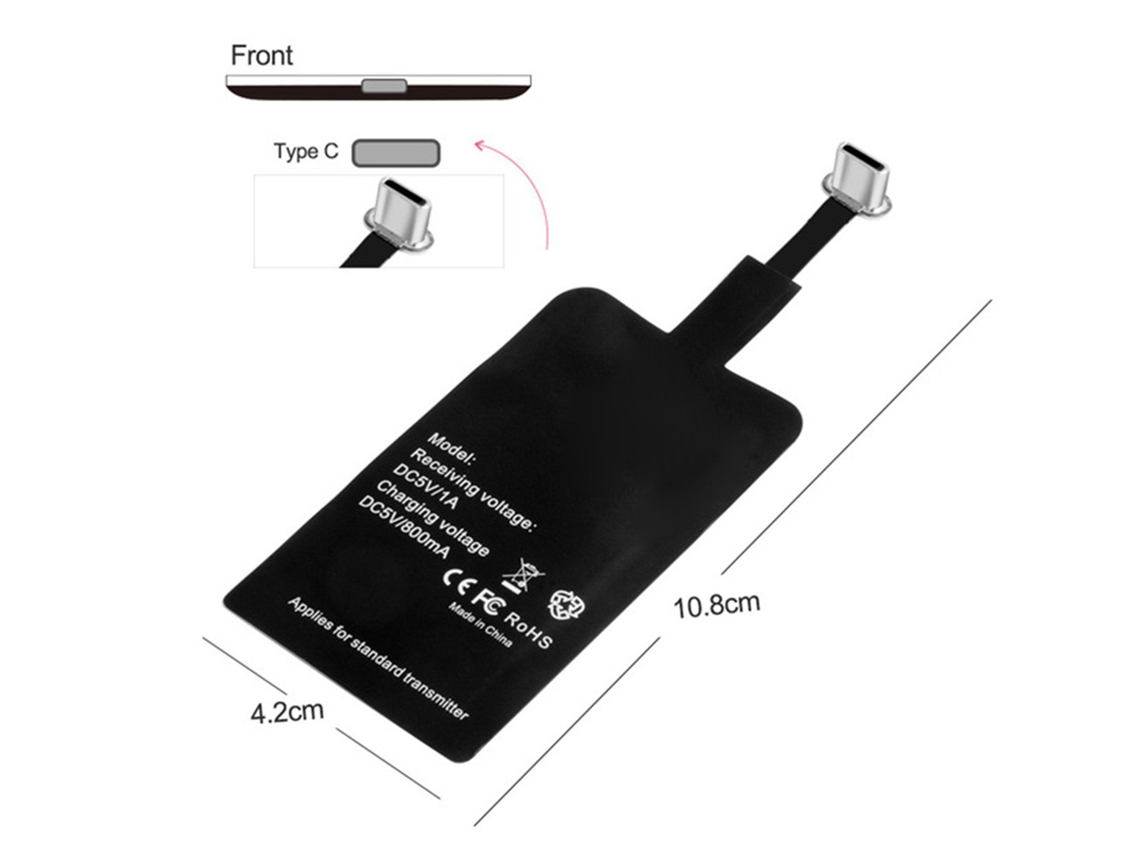 Mali receptor de Carregamento Sem Fio para Celular Type C Dc5v Compatível com Iphone6 Plus