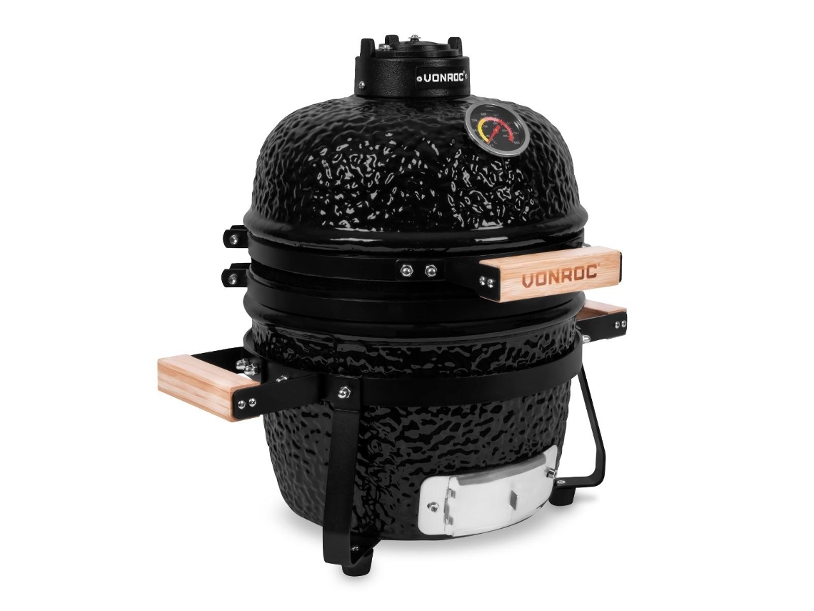 Barbecue VONROC Kamado de 13 Polegadas 27cm de Superfície com Base e Cobertura de Chuva (Outlet Grade A)