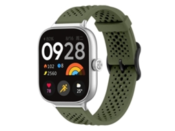 Bracelete para Xiaomi Band 9 Pro / Redmi Watch 6 / 5 Silicone Respirável com Fivela de Aço Preta Verde Militar XIAOMOYU