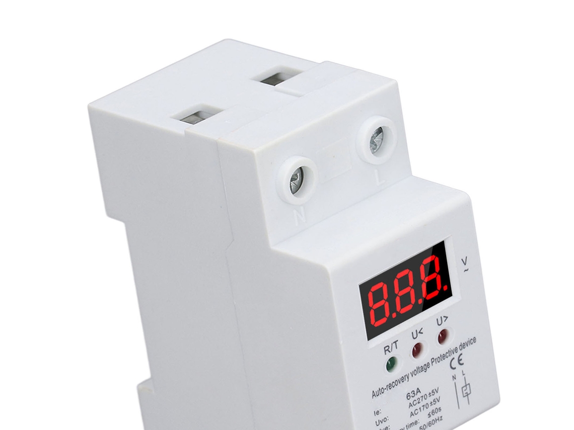 Protetor De Sobrecarga E Baixa Tensão Auto Recuperável 2p 230vac 63a Display Digital