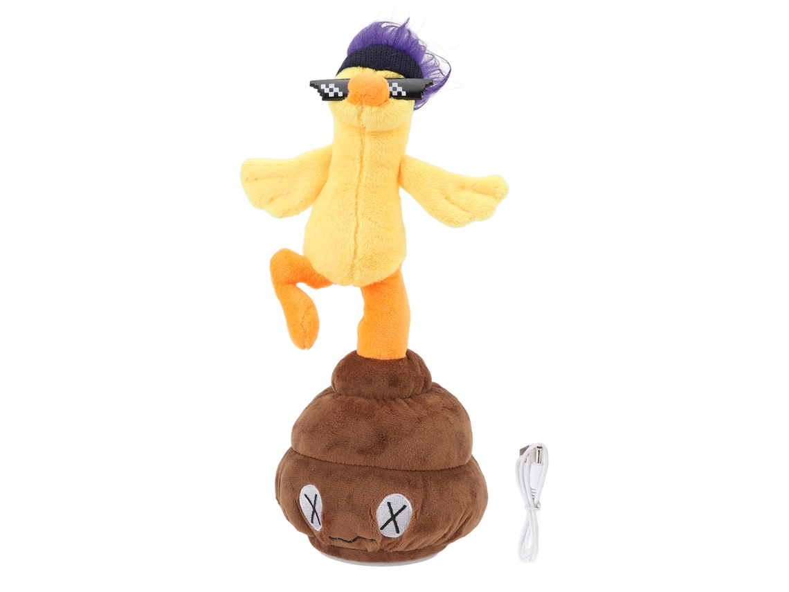Ats muñeco de Peluche Eléctrico para Bebés em Forma de Oca Fala Canta Dança Brinquedo Interatsivo Amarelo para Crianças Pequenas