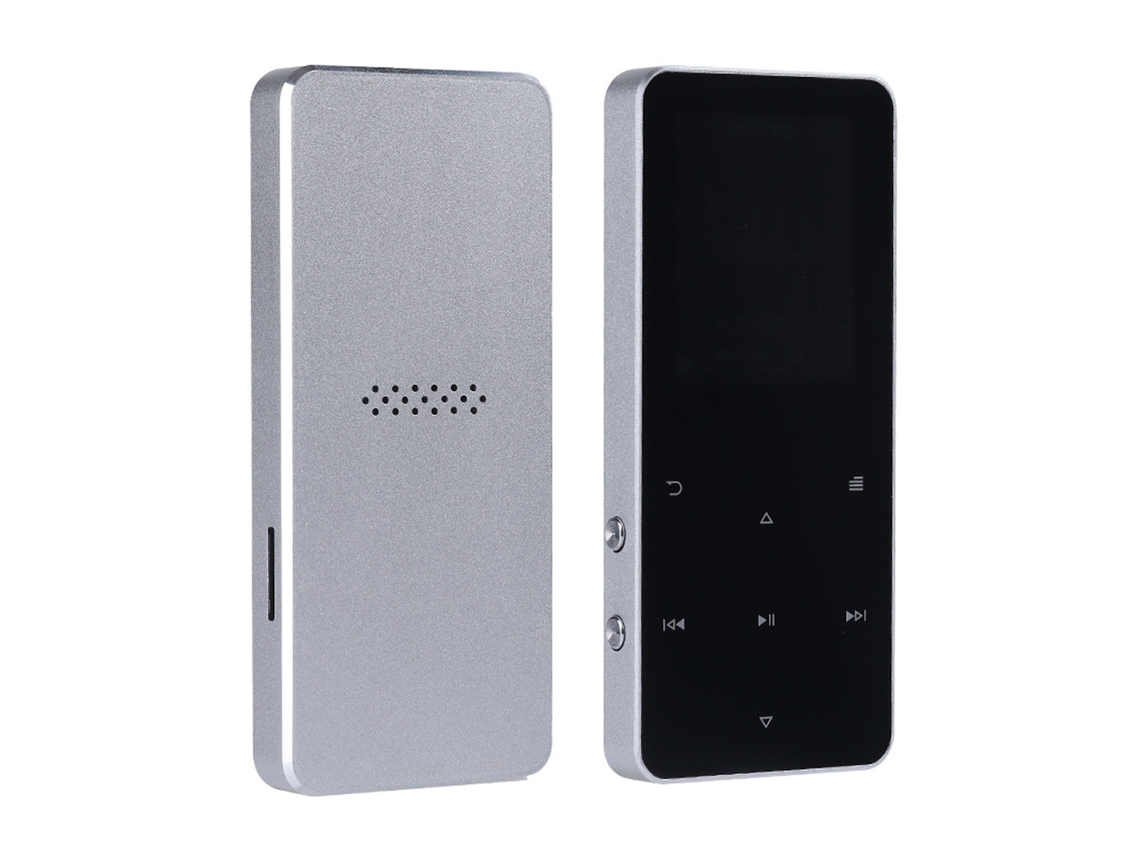 Reprodutor Mp3 Prateado 8gb Com Bluetooth, Rádio Fm, Alto-falante E Tela Touch