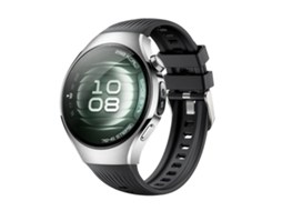 Bracelete Para Huawei Watch 5 (42mm) - Silicone Vertical - Fivela De Aço Prate Preta