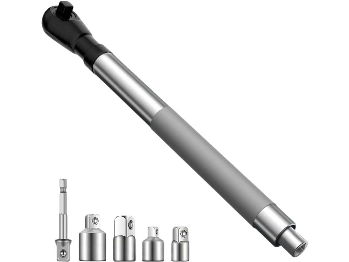 Chave De Extensão, Chave De Extensão Flexível Com Deslocamento, 4 Adaptadores De Soquete