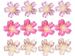 Kichouse Tachinhas Decorativas Fácil de Usar, 30 Tachinhas de Resina em Formato Flor Cerejeira, Acessório Funcional E