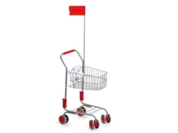 Carrinho De Compras Small Foot Com Assento Para Boneca Carrinho De Compras De Brinquedo Cinza