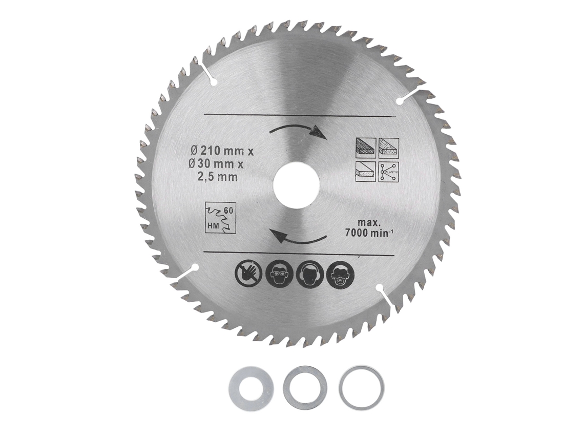 Lâmina de serra circular de carboneto para serra de esquadria e serra de mesa, corte de madeira e plástico, 8-1/4 pol. (210 x 60 mm x 30 mm)