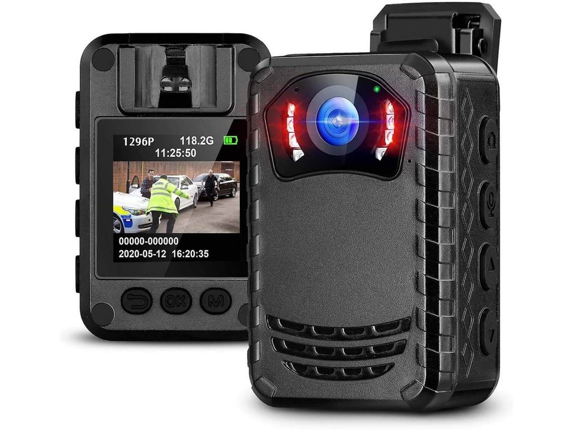 Mini Câmera Full Hd 1296p Portátil De Visão Noturna Câmera Corpo Policial 64 Gb Yizhood (preto)