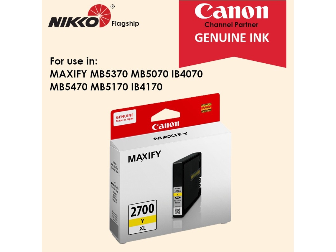 Amarelo Xlcanon Pgi-2700 Xl / Pgi2700xl Preto Ciano Magenta Amarelo Para Maxify Mb5370/5070/5470/5170/ Ib4070/4170