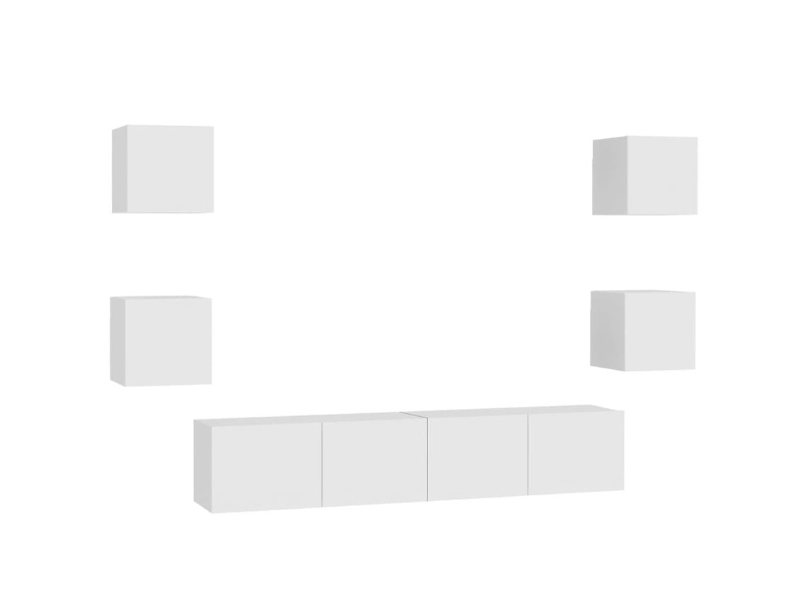 Tv Cabinet, Tv Cabinets Vidaxl Branco Madeira Processada (n/a)