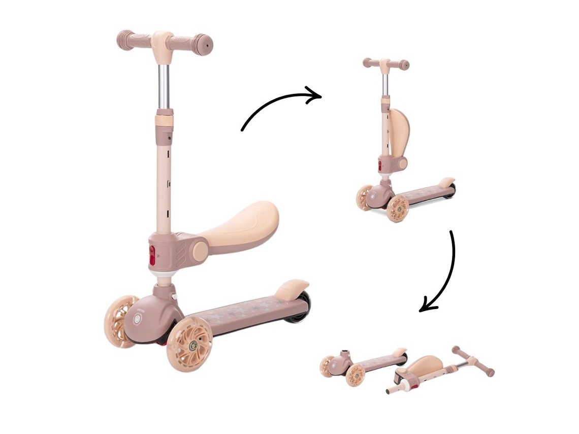 Patinete Infantil Lorelli Speedster Bege Com Assento Dobrável