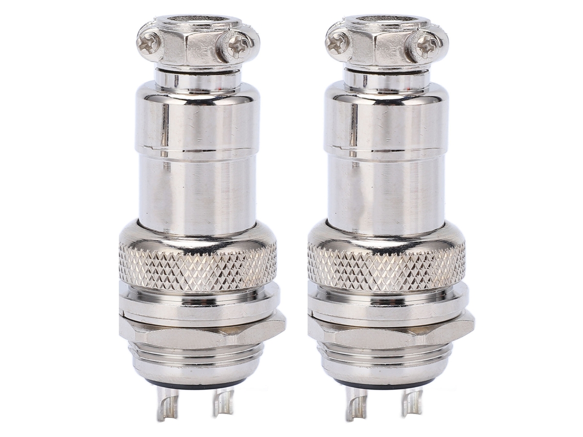 Conector de Plugue Aviático 2 Pinos Inox Liga de Zinco S/MARCA