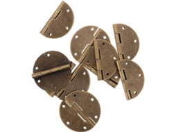 Gadpiparty Conjunto De 10 Dobradiças Vintage Redondas Dobráveis Para Portas Armário, Ferragens Grandes Em Metal Cobre