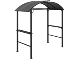 Quiosque Churrasco 233 Cm Cinza Escuro Teto Duplo VELTRIX