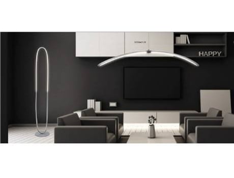 Candeeiro de Teto  Mya  Metal Prateado e Branco