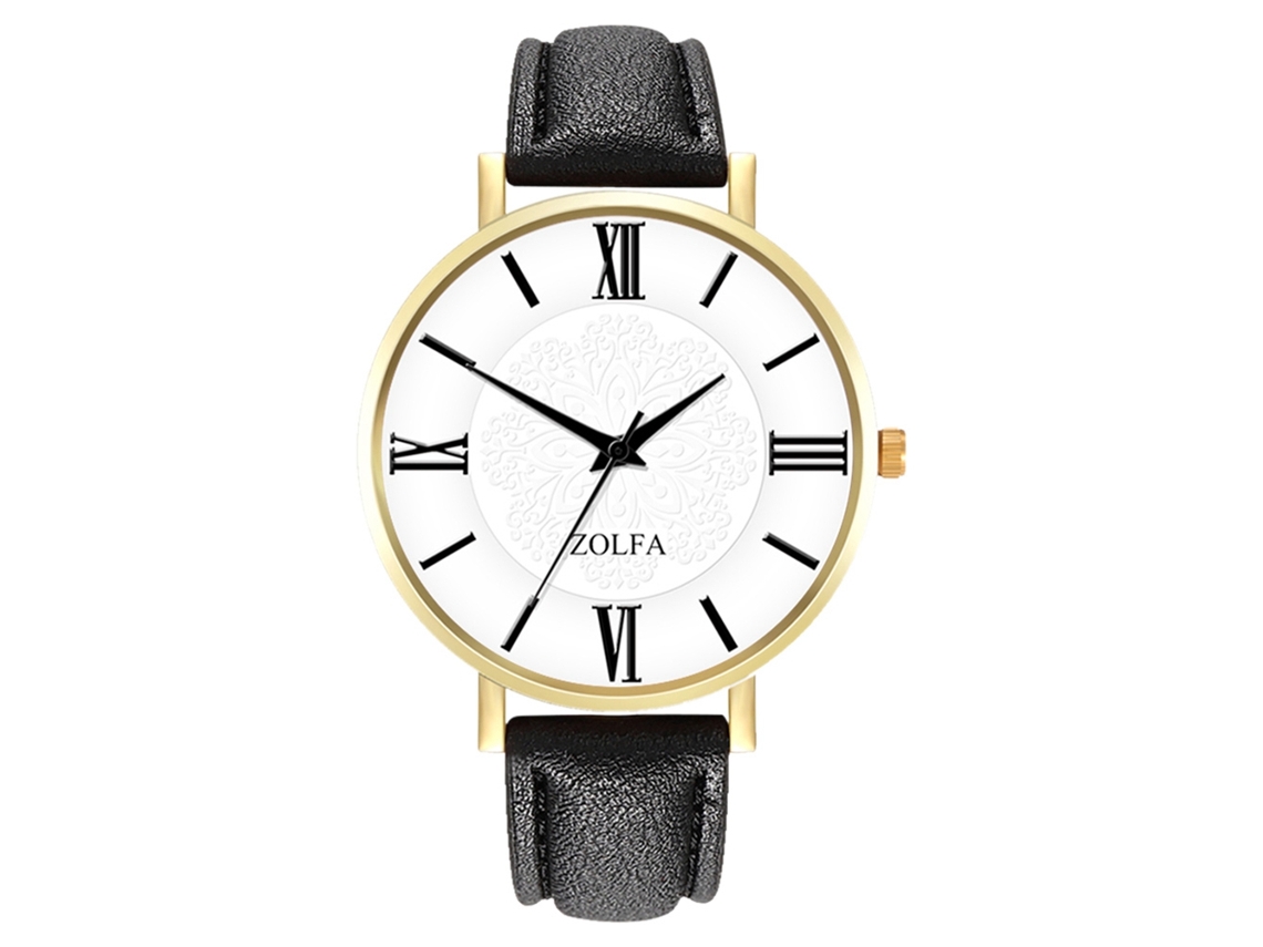 Reloj De Pareja De Cuero Pu Casual Con Correa De Cuero Negro Para Mujer Y Hombre