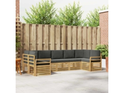 Vidaxl Conjunto De Sofás Para Exterior 7 Unid. Branco E Antracite
