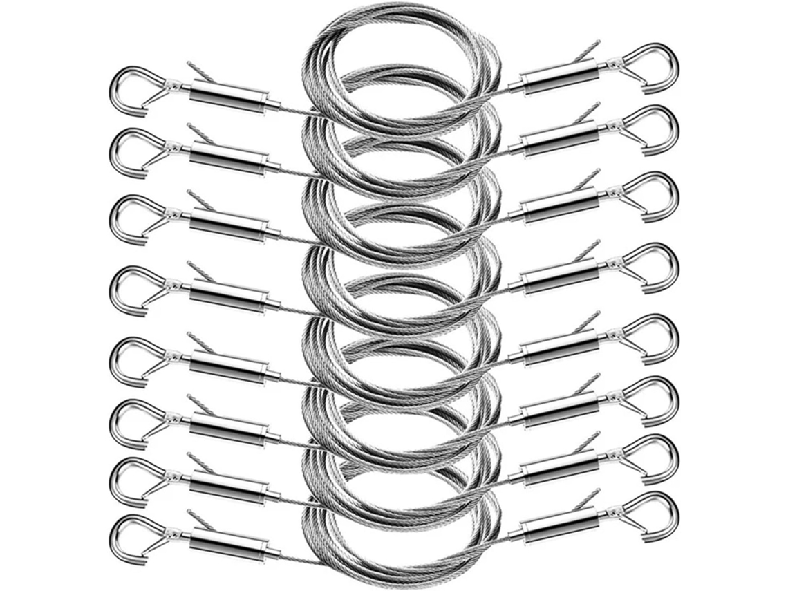 Kit Para Pendurar Quadros Com Fio De Aço Inoxidável Prateado, 1, 5mm X 2m, Pacote Com 16 Unidades