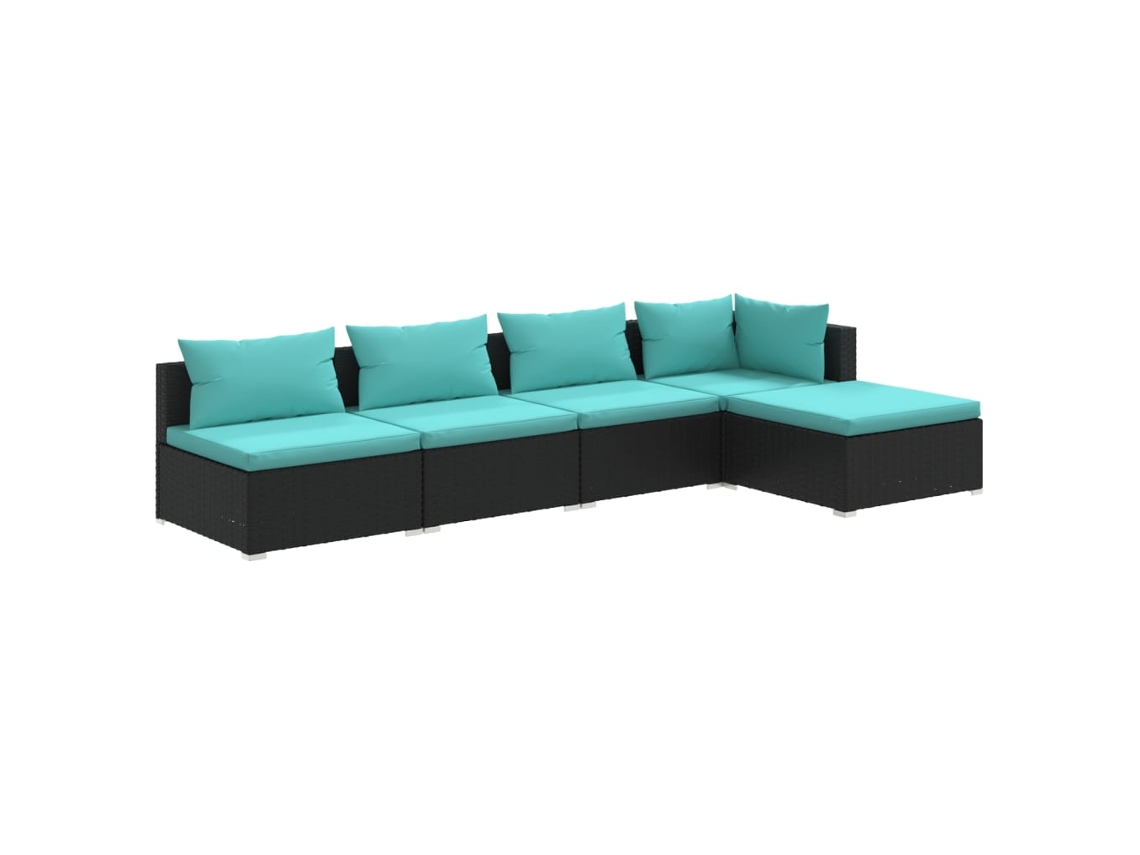 Garden Lounge Set, Garden Lounge Sets Vidaxl Preto Rattan / Vime (n/a)