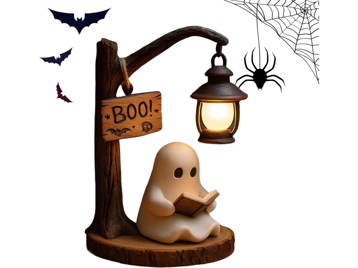Luminária De Leitura Em Forma Fantasma, Lanterna De Leitura Halloween Com Luz Led, Luminária Noturna Decorativa 3d Em