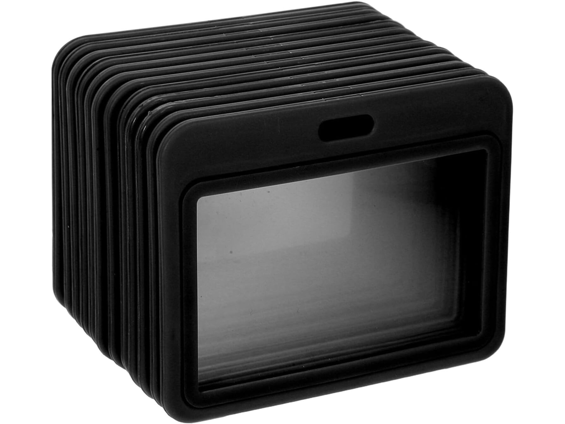 Lurelia Porta-crachá Transparente Portátil Horizontal Em Plástico Para Escritório E Escola