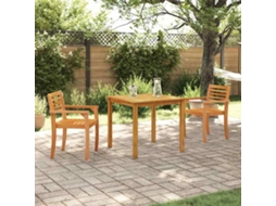 Vidaxl Conjunto De Jantar Para Jardim 3 Unid. Castanho