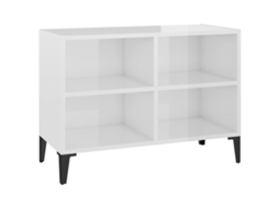 Móvel para TV com pés de metal 69,5x30x50 cm Branco Brilhante MAISON EXCLUSIVE