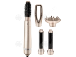 Secador de cabelo multifuncional cinco em um Innovtec 220 V 1000 W com três velocidades, pente e rolo aquecido.