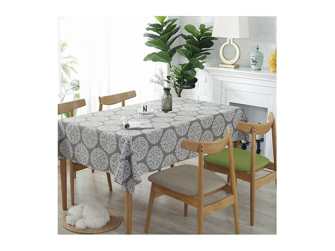 Lurelia Toalha De Mesa Algodão Linho Cinza Vintage Retrô