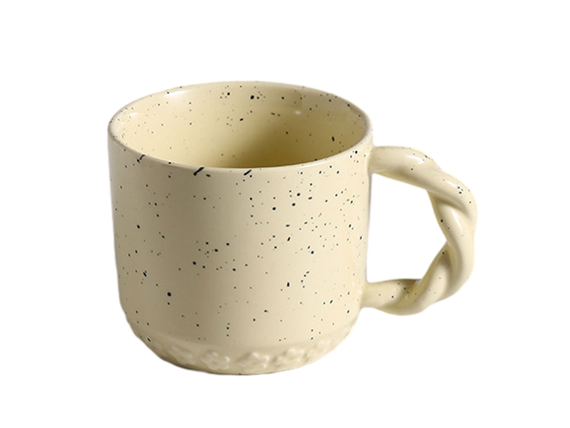Caneca de Cerâmica de 300Ml com Alça Criativa Desenho de Tinta Borrifada Caneca Nórdica para Café e Leite no Café Da Manhã NEVEANCE