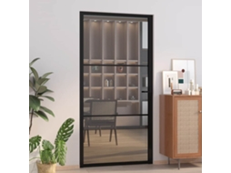 Vidaxl Porta De Interior 102,5x201,5 Cm Vidro Esg E Alumínio Preto