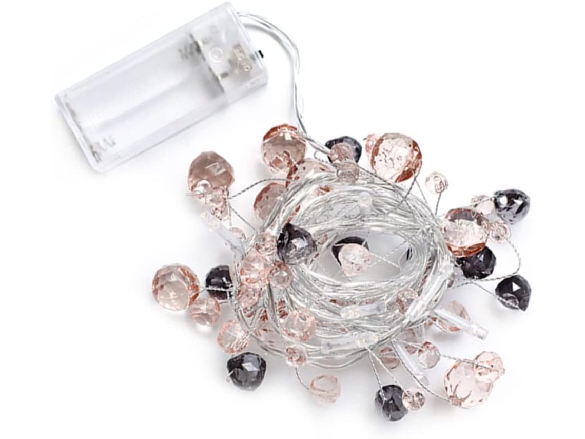 Conjunto De 2 Luzes De Led Com Bolas De Cristal Para Decoração De Quartos De Meninas E Casamentos. Funcionam A Bateria Para Uso Interno Gokoco
